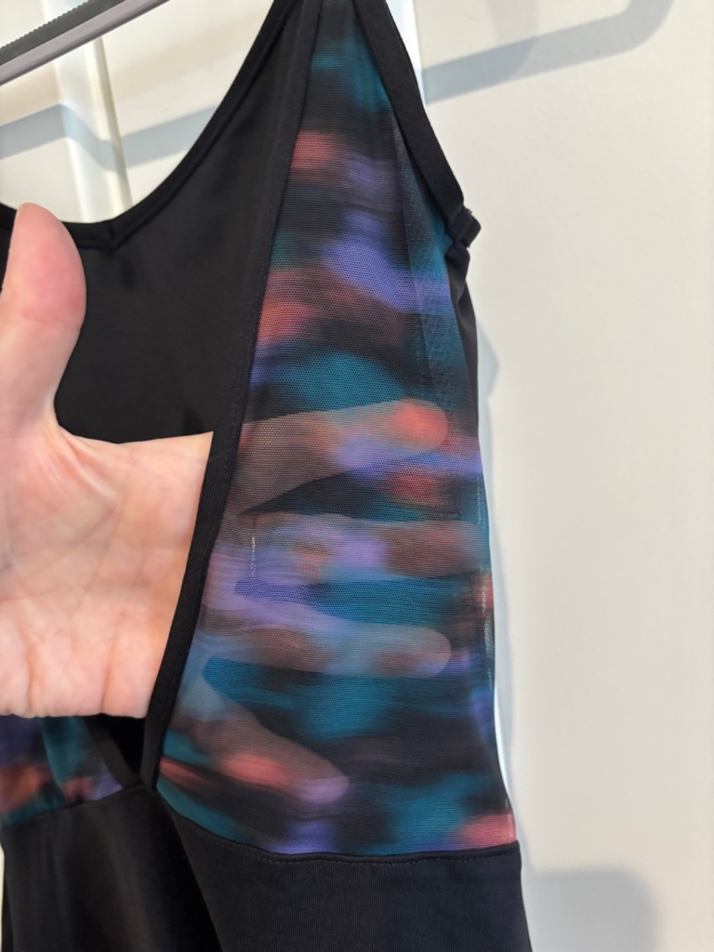 Capezio Black Leotard with printed mesh back. Size M - Picture 3 of 6
